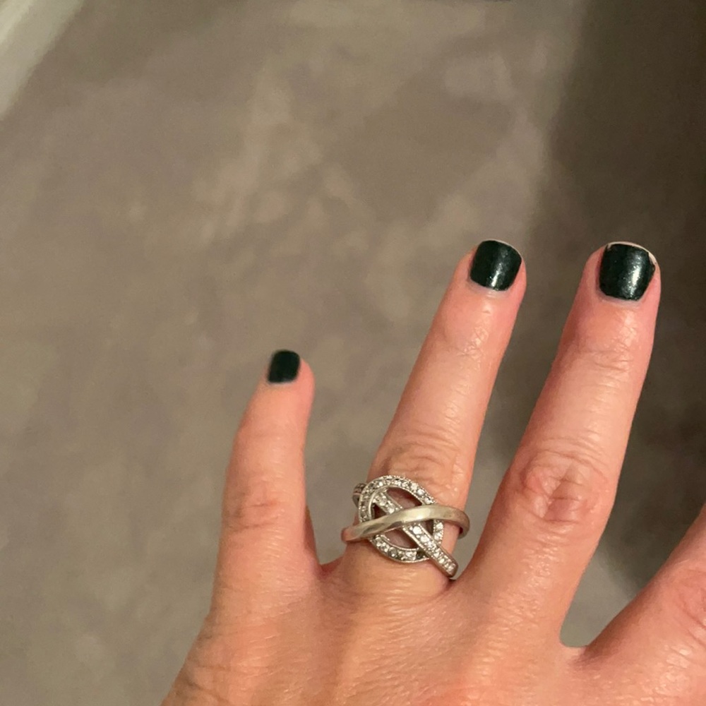 Sparkly silver and cubic zirconia ring